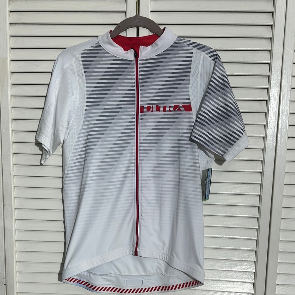 White and Gray Cycling Jersey